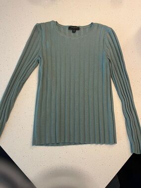 Ann Taylor Petite Ribbed Sweater - Light Sage